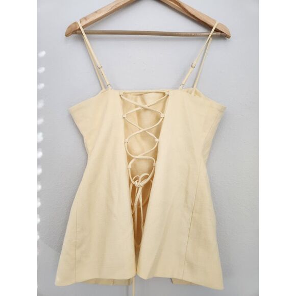ASTR The Label Yellow Button-Front Corset Vest Top | Size L - Picture 5 of 8